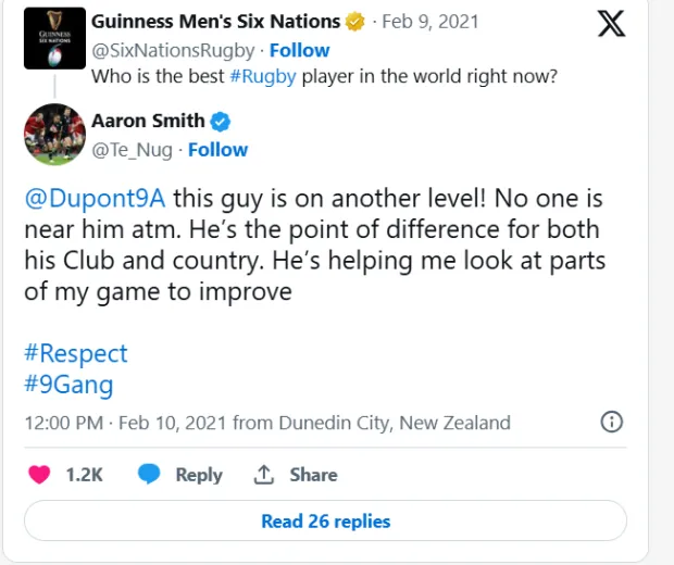 All Black Smith joins Dupont GOAT debate