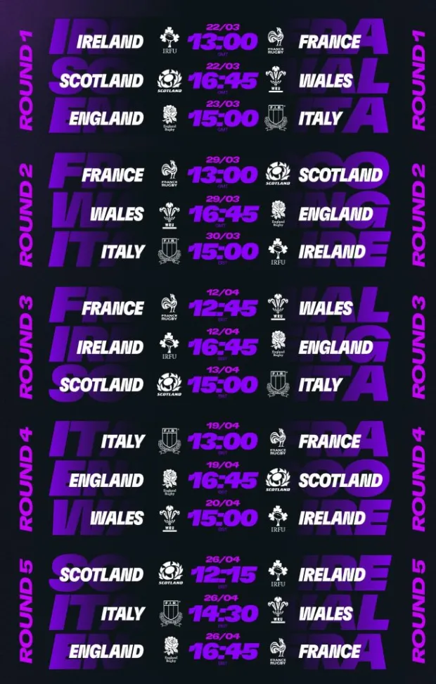 Women's Six Nations fixtures